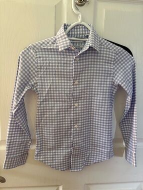 Light Purple Gingham Button-Up Shirt